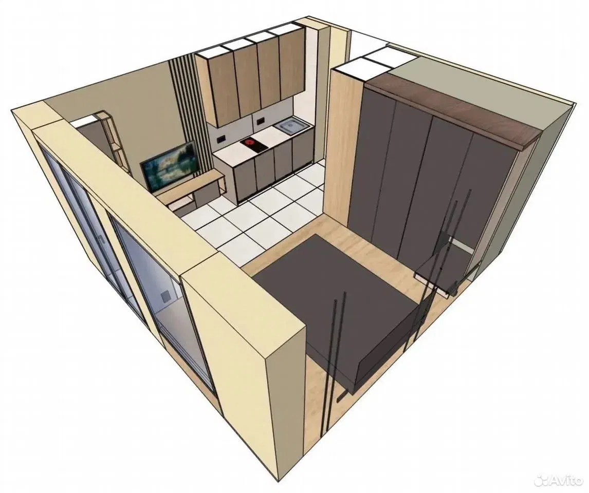 фото Квартира-студия, 28 м², 1 кров…